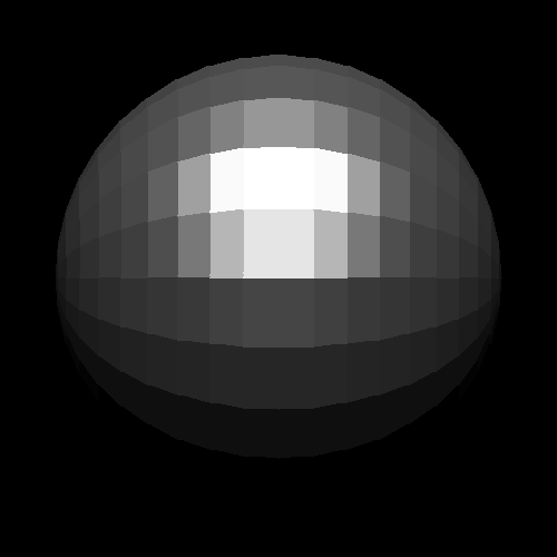 A sphere generated using flat shading.