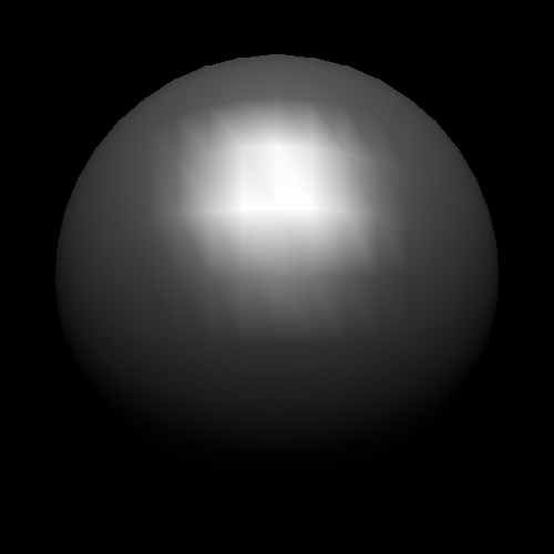 A sphere generated using flat shading.