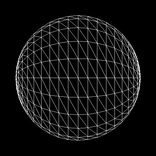 A sphere generated using wireframe shading.